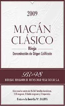 Bodegas Benjamín de Rothschild Vega Sicilia_Macán Clásico 2009