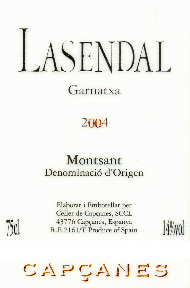 Celler-Capcanes_Lasendal-Garnatxa-2004